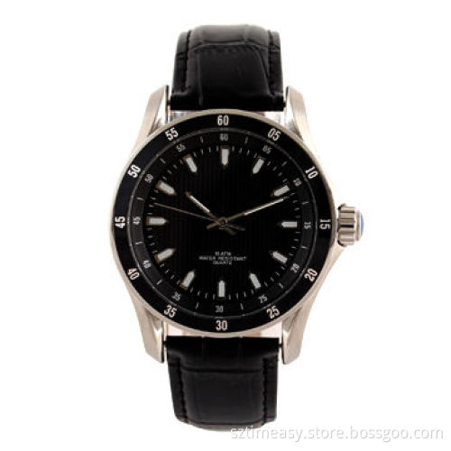2013 fashion stainless steel watches with genuine leather strap